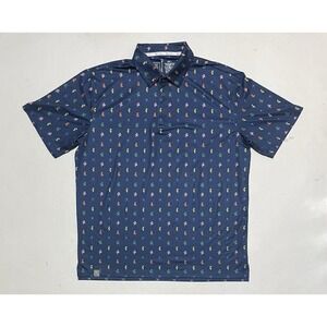 Sec 119 Grateful Dead Polo Shirt Mens Large AOP Bears Navy Rare All Over Print